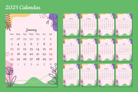 2021 Calendar Template Floral Doodle 2: A Designer's Review