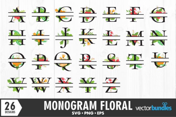 Alphabet Monogram Floral: A Practical Graphics Review for Crafts