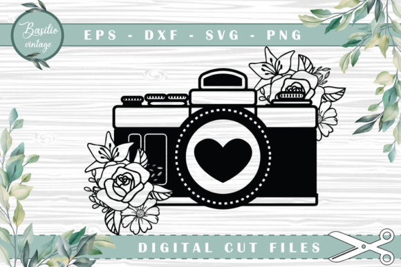 Camera Floral Cutting Files for Modern Graphics and Crafts