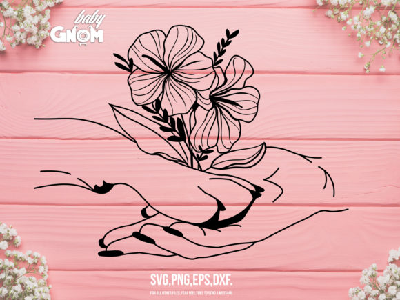Dog Paw Floral Graphics for Crafts and Creative Branding