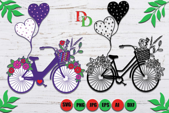 Floral Bicycle: A Versatile Graphics Asset for Crafts and Branding
