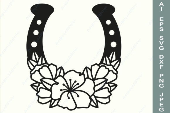 Floral Horseshoe Good Luck Shirt: Graphics for Crafts