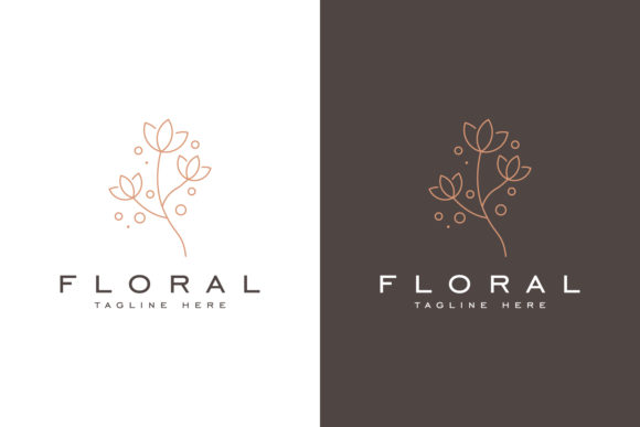 Floral Logo Design Template for Graphics and Logos