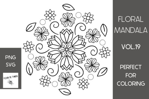 Floral Mandala Vol.19: A Graphic Design Asset Review for Coloring Pages