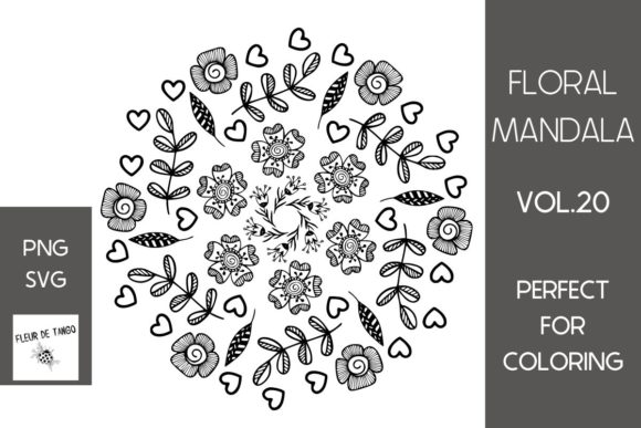 Floral Mandala Vol.20: Premium Graphics and Coloring Pages for Makers