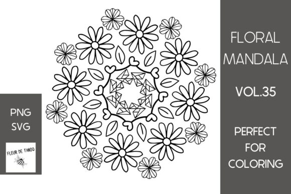 Floral Mandala Vol.35: A Designer's Review of Graphics and Coloring Pages