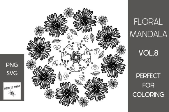 Floral Mandala Vol.8: Premium Graphics for Coloring Pages
