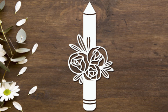 Floral Pencil Clipart, Pen Monogram for Crafts and Graphics