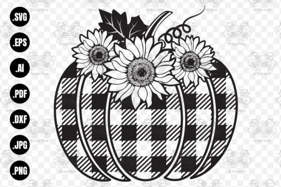 Floral Pumpkin and Plaid Pumpkin SVG Fi Graphics Crafts