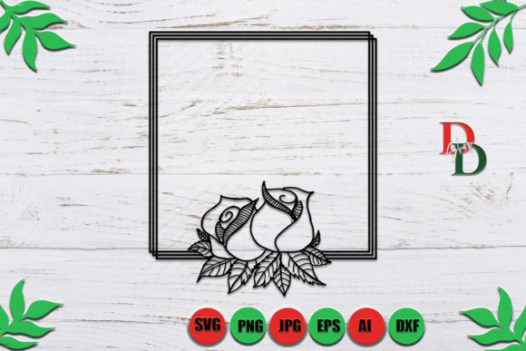 Flowers Wreath SVG, Monogram Floral Svg for Graphics and Crafts