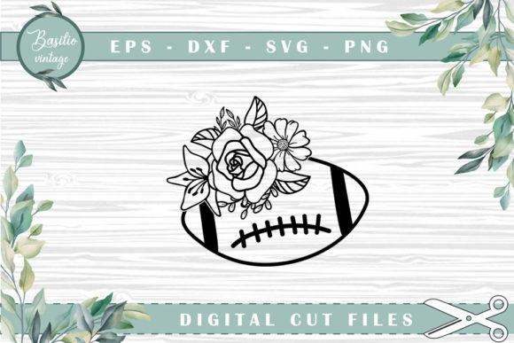 Football Floral Cutting Files for Graphics and Crafts