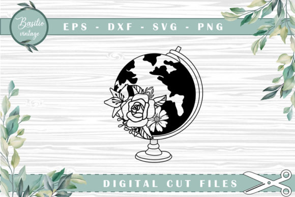Globe Floral Cutting Files for Crafts and Graphics