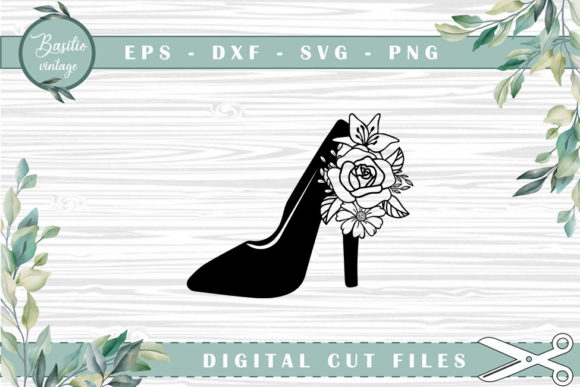 High Heels Floral Cutting Files for Graphics and Crafts