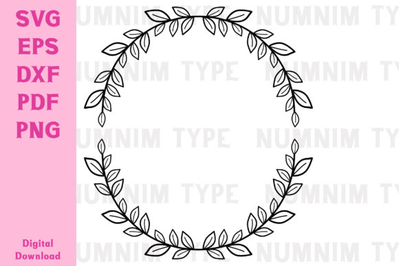 Laurel Wreath Floral Frames Outline SVG Graphics for Crafts