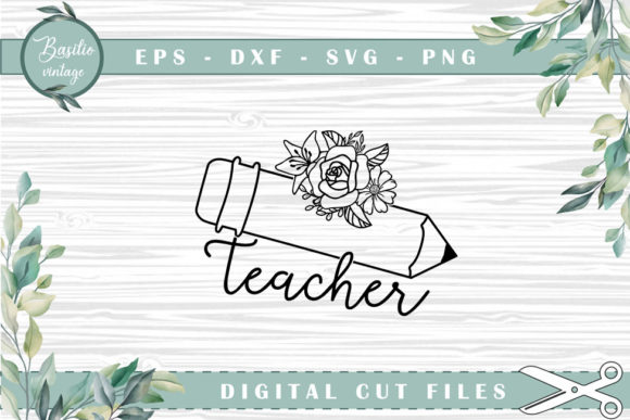 Pencil Floral Cutting Files: Premium Graphics for Crafts